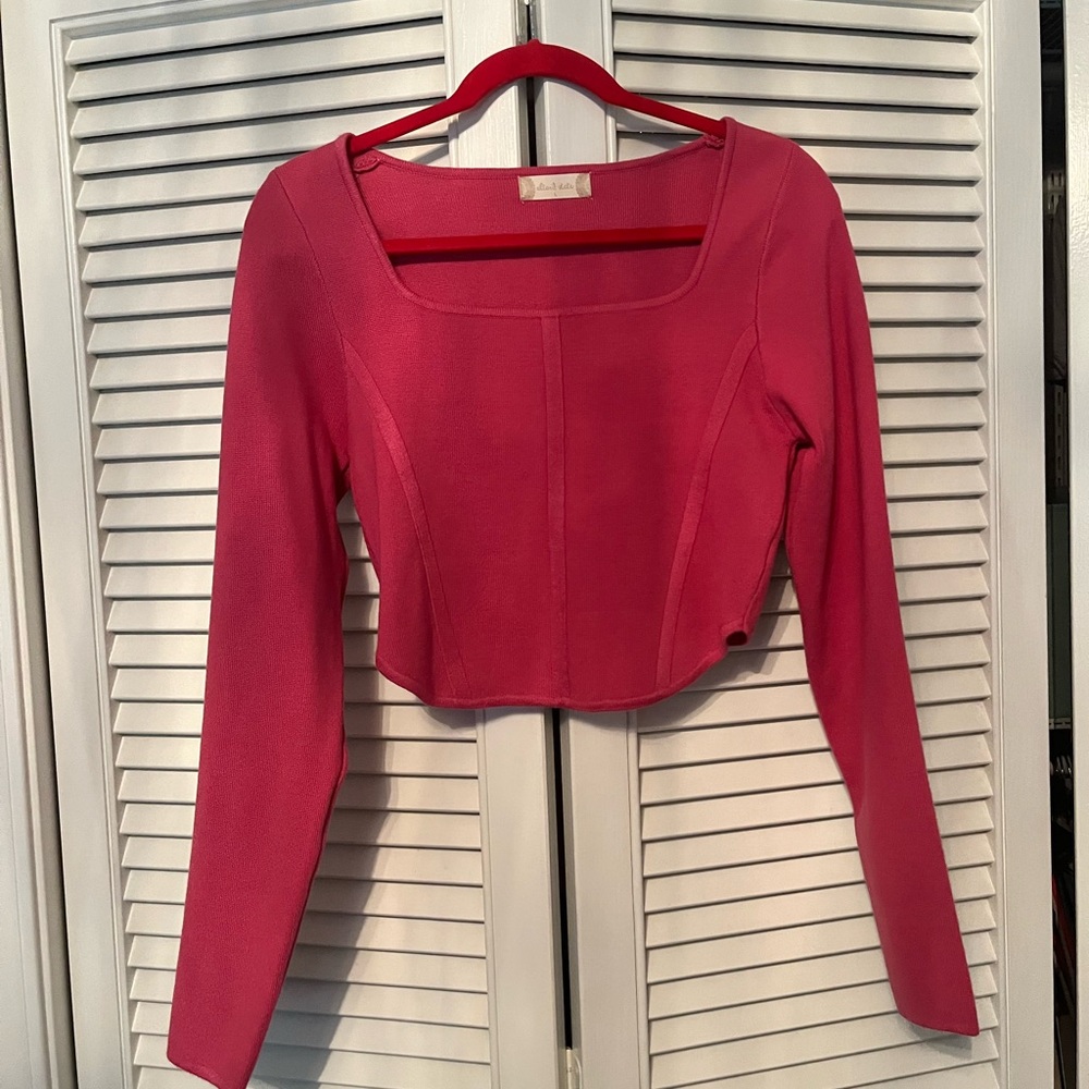 Long Sleeve Corset Sweater Top